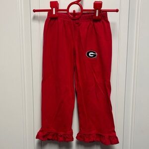 UGA Kids' Red Ruffle Sweatpants